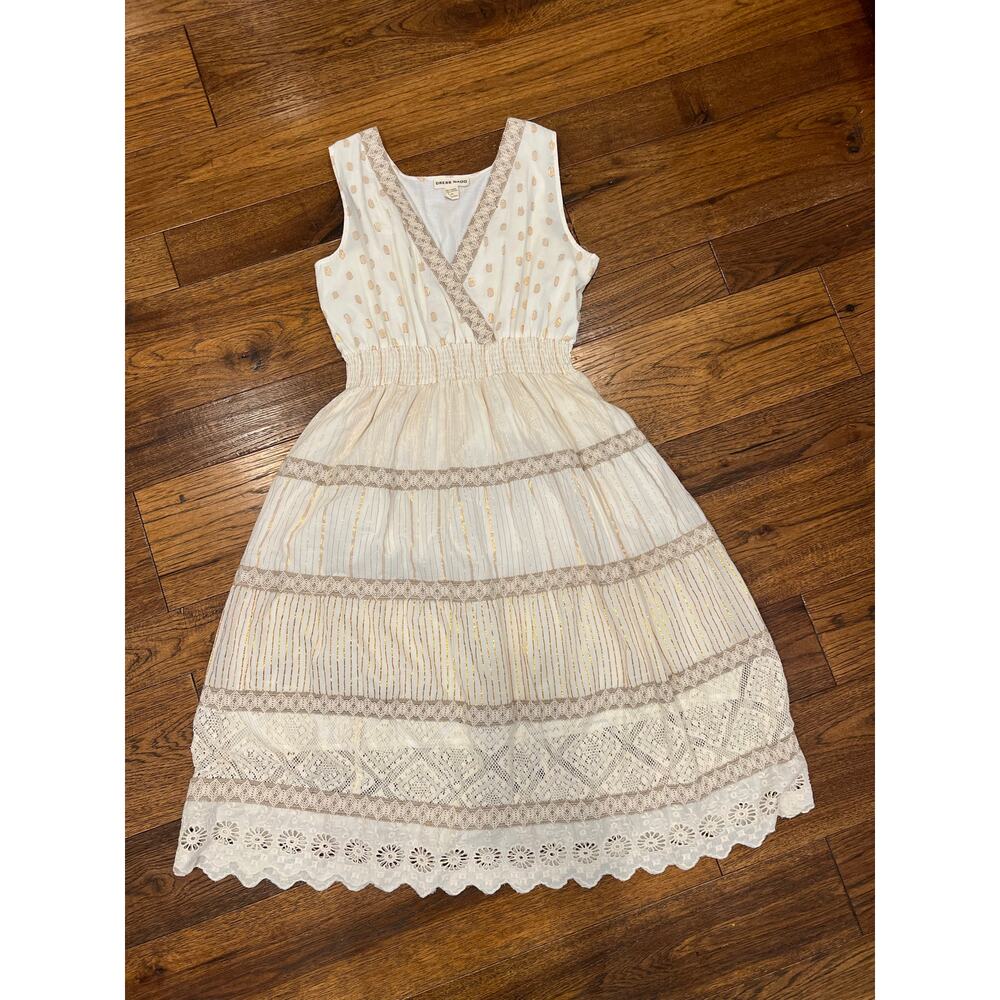 Dress Nado Midi. Cottage Style Eyelet Lace. Fairy. Garden. Wedding. Flattering.